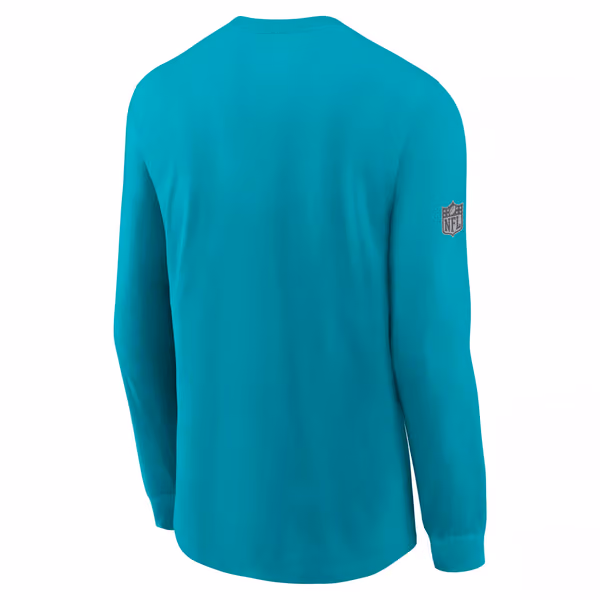 Miami Dolphins 2026 NFL Sideline Bold Arch Dri-Fit Long Sleeve T-Shirt Aqua view 2
