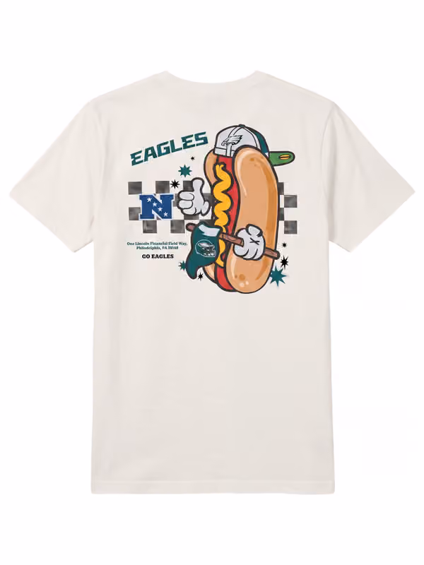Philadelphia Eagles Ballpark Hot Dog Oversized MLB T-Shirt Cream view 3