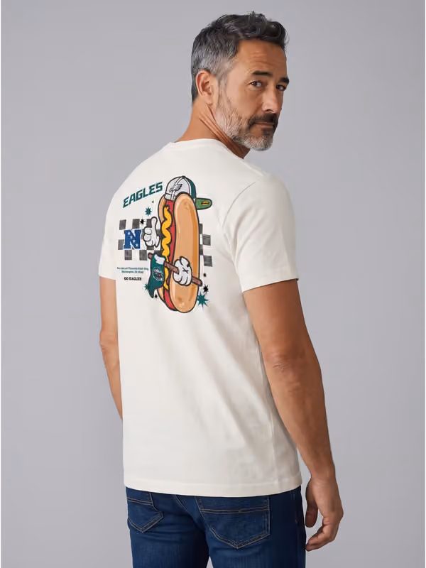 Philadelphia Eagles Ballpark Hot Dog Oversized MLB T-Shirt Cream view 1