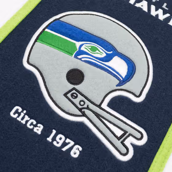 Seattle Seahawks Logo Evolution NFL Wool Banner view 3