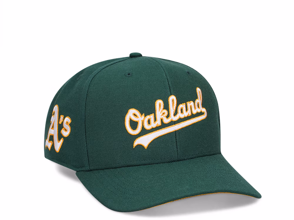 47Brand Oakland Athletics Green Replica Script MVP DP Snapback Hat front