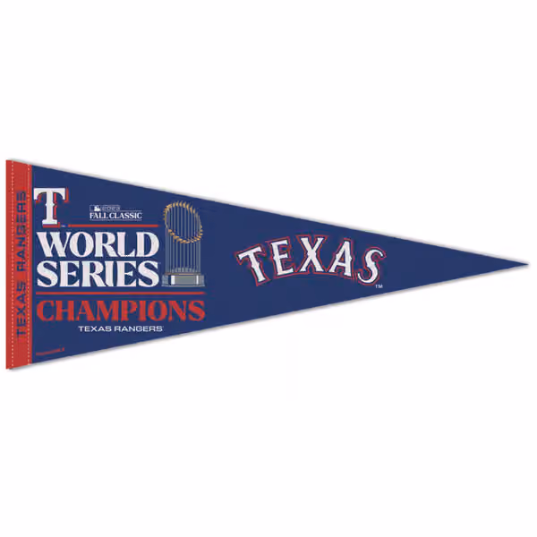 Texas Rangers 2023 World Series Champions Premium MLB Pennant view 1