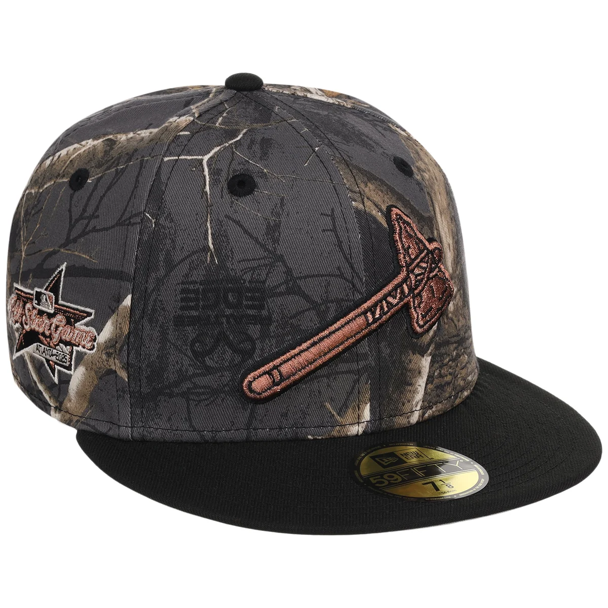 Atlanta Braves MLB Black Realtree 2-TONE Black & Copper New Era 59FIFTY front view