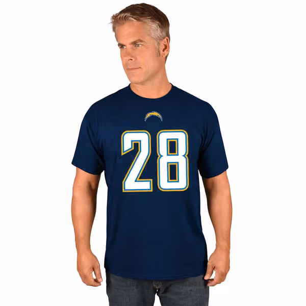 Melvin Gordon #28 Los Angeles Chargers Player NFL T-Shirt view 3