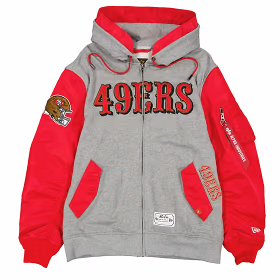 San Francisco 49ers Alpha Industries MA-1 NFL Full-Zip Fleece Jacket view 1