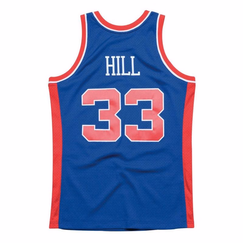 Grant Hill #33 Detroit Pistons 1995-96 Swingman NBA Jersey Blue view 2