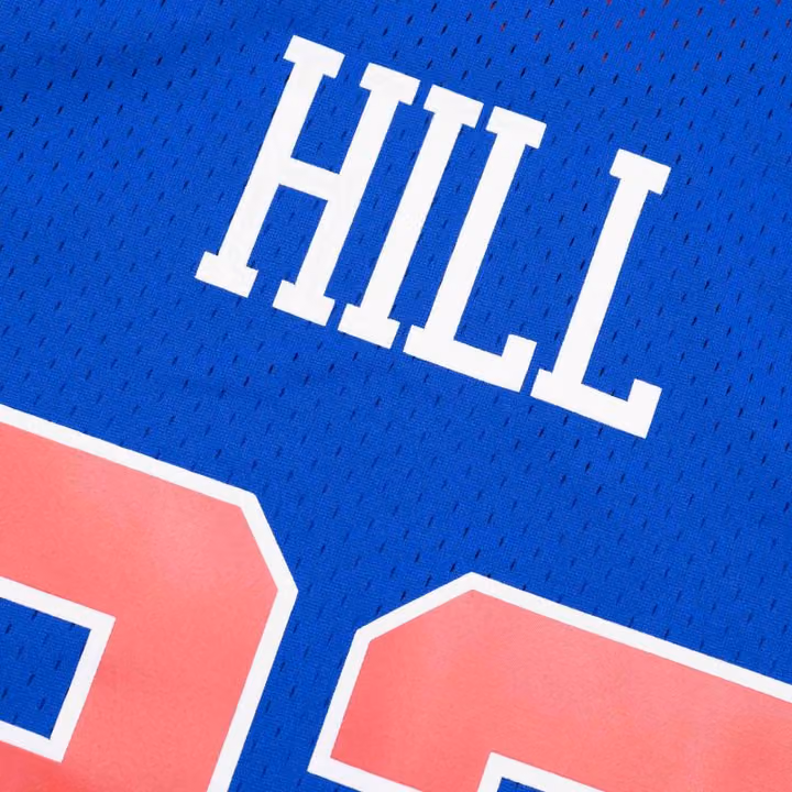 Grant Hill #33 Detroit Pistons 1995-96 Swingman NBA Jersey Blue view 4