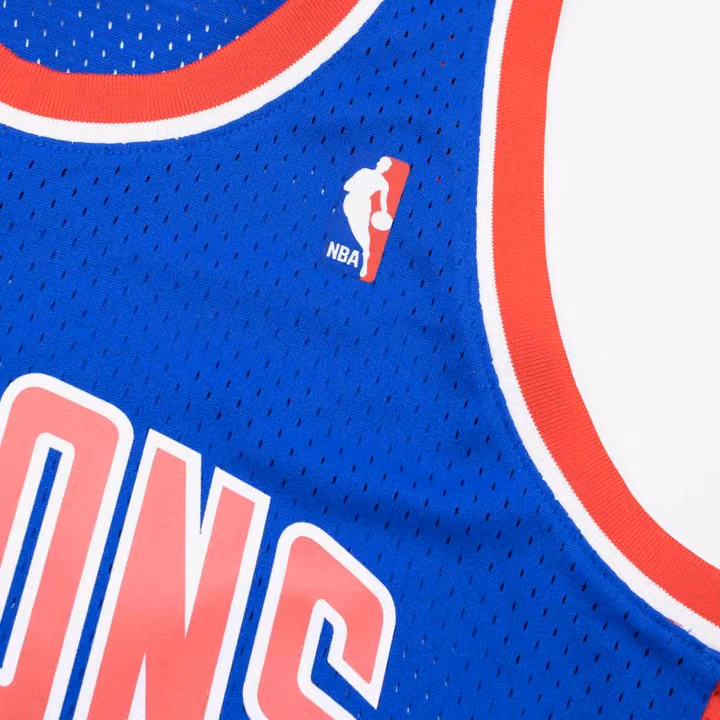 Grant Hill #33 Detroit Pistons 1995-96 Swingman NBA Jersey Blue view 5