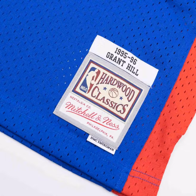 Grant Hill #33 Detroit Pistons 1995-96 Swingman NBA Jersey Blue view 3