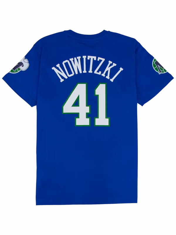 Dirk Nowitzki #41 Dallas Mavericks Wordmark NBA T-Shirt Blue view 1