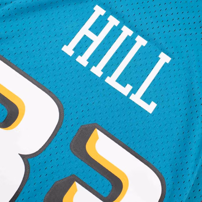 Grant Hill #33 Detroit Pistons 1998-99 Mitchell & Ness Swingman NBA Jersey Teal view 4