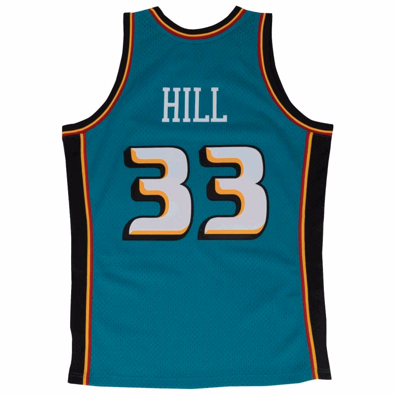 Grant Hill #33 Detroit Pistons 1998-99 Mitchell & Ness Swingman NBA Jersey Teal view 2