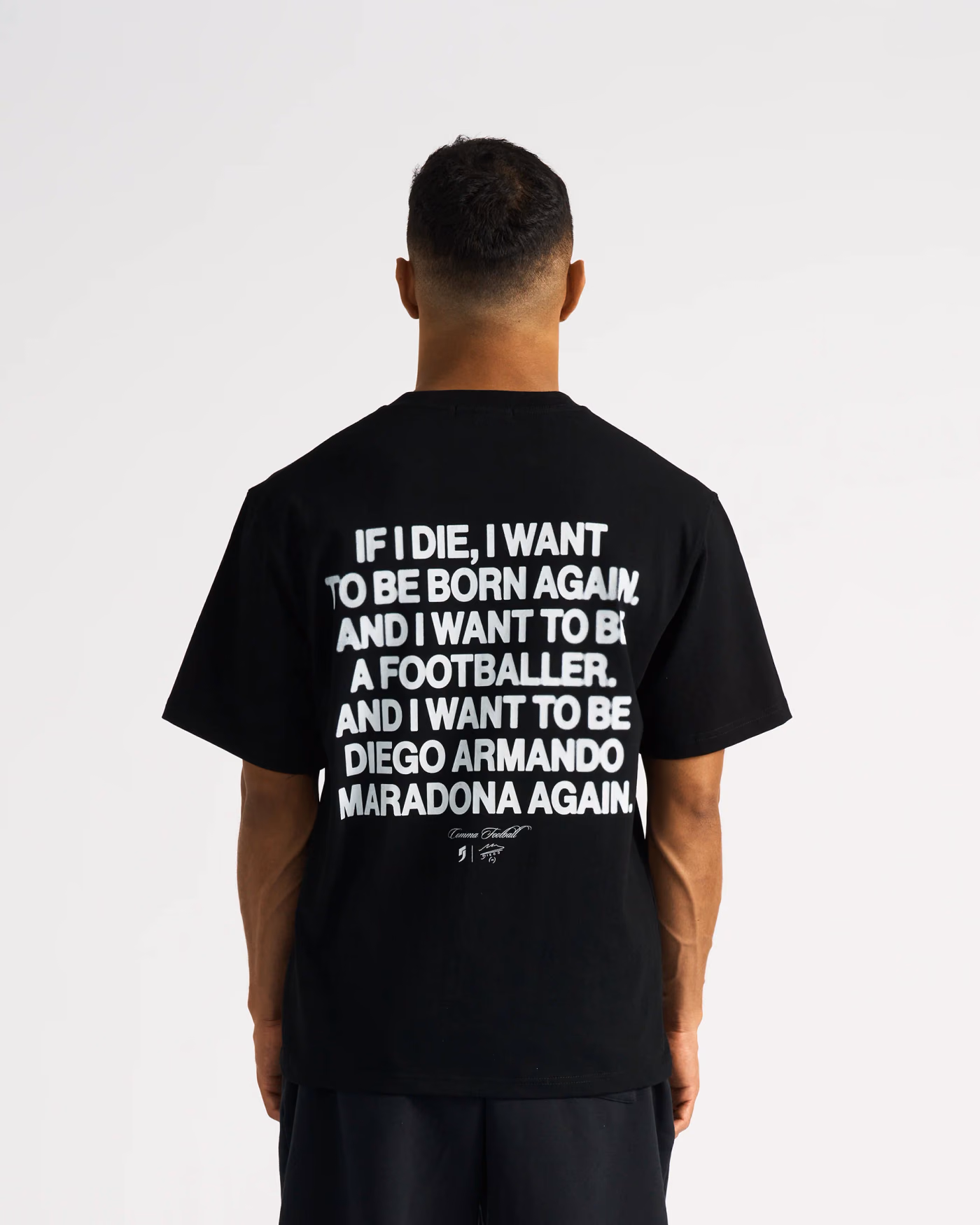 Jersevo Custom Personalized Maradona® Born Again Heavyweight T-Shirt back view