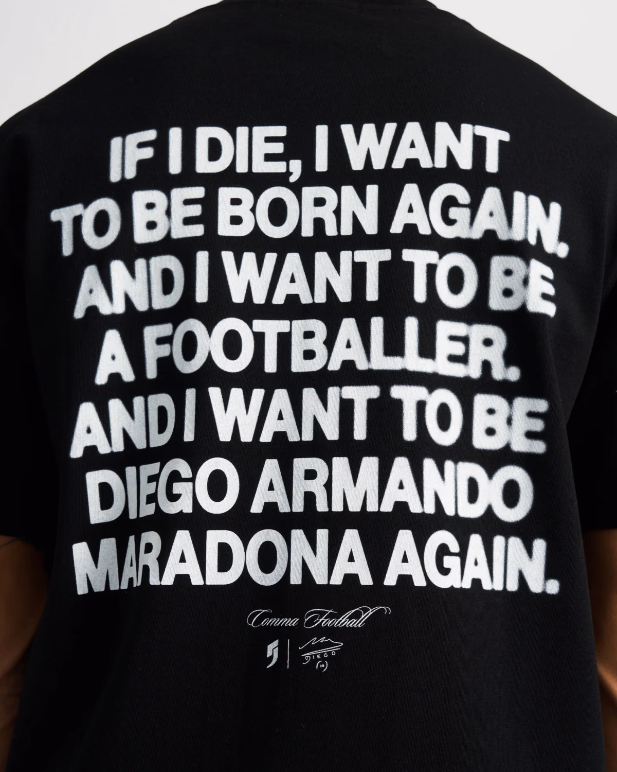 Jersevo Custom Personalized Maradona® Born Again Heavyweight T-Shirt back view