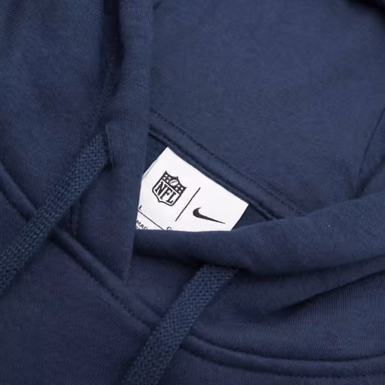 New England Patriots Wordmark Nike Club NFL Hoodie Navy (WOMEN'S) view 4