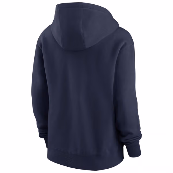 New England Patriots Wordmark Nike Club NFL Hoodie Navy (WOMEN'S) view 2