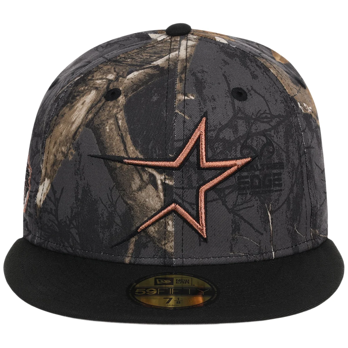 Houston Astros MLB Black Realtree 2-TONE Black & Copper New Era 59FIFTY detail view