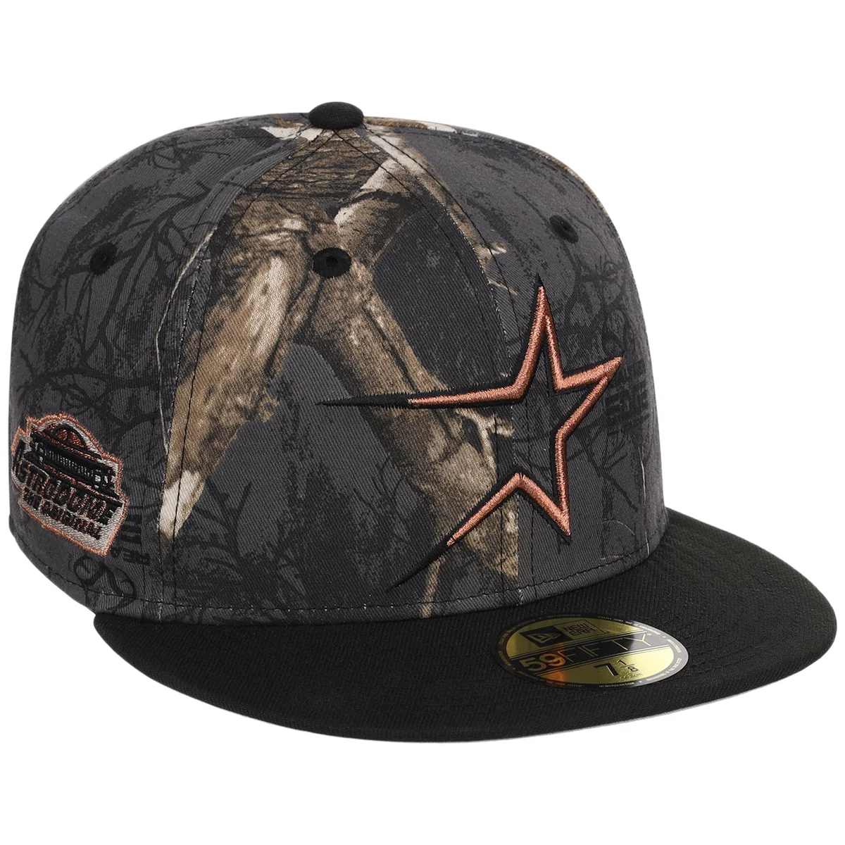 Houston Astros MLB Black Realtree 2-TONE Black & Copper New Era 59FIFTY front view
