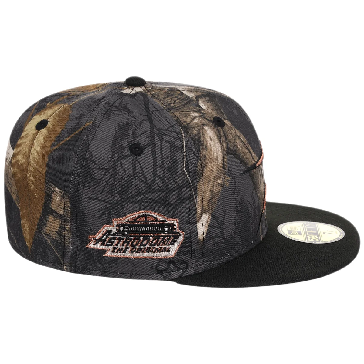 Houston Astros MLB Black Realtree 2-TONE Black & Copper New Era 59FIFTY detail view