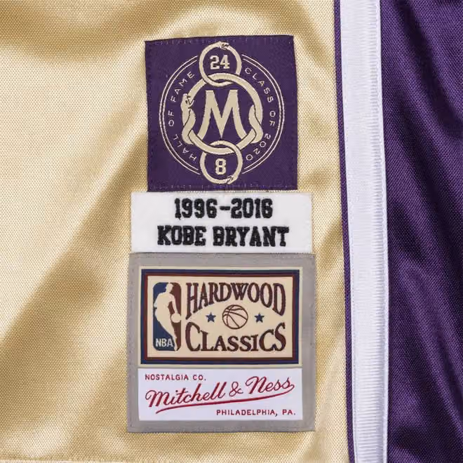 Kobe Bryant #24 Los Angeles Lakers Mitchell & Ness HOF 1996-2016 Authentic NBA Jersey Gold view 3