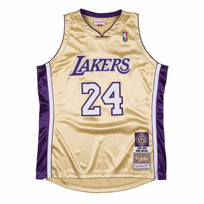 Kobe Bryant #24 Los Angeles Lakers Mitchell & Ness HOF 1996-2016 Authentic NBA Jersey Gold view 1