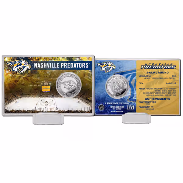 Nashville Predators Team History NHL Silver Coin Card view 1