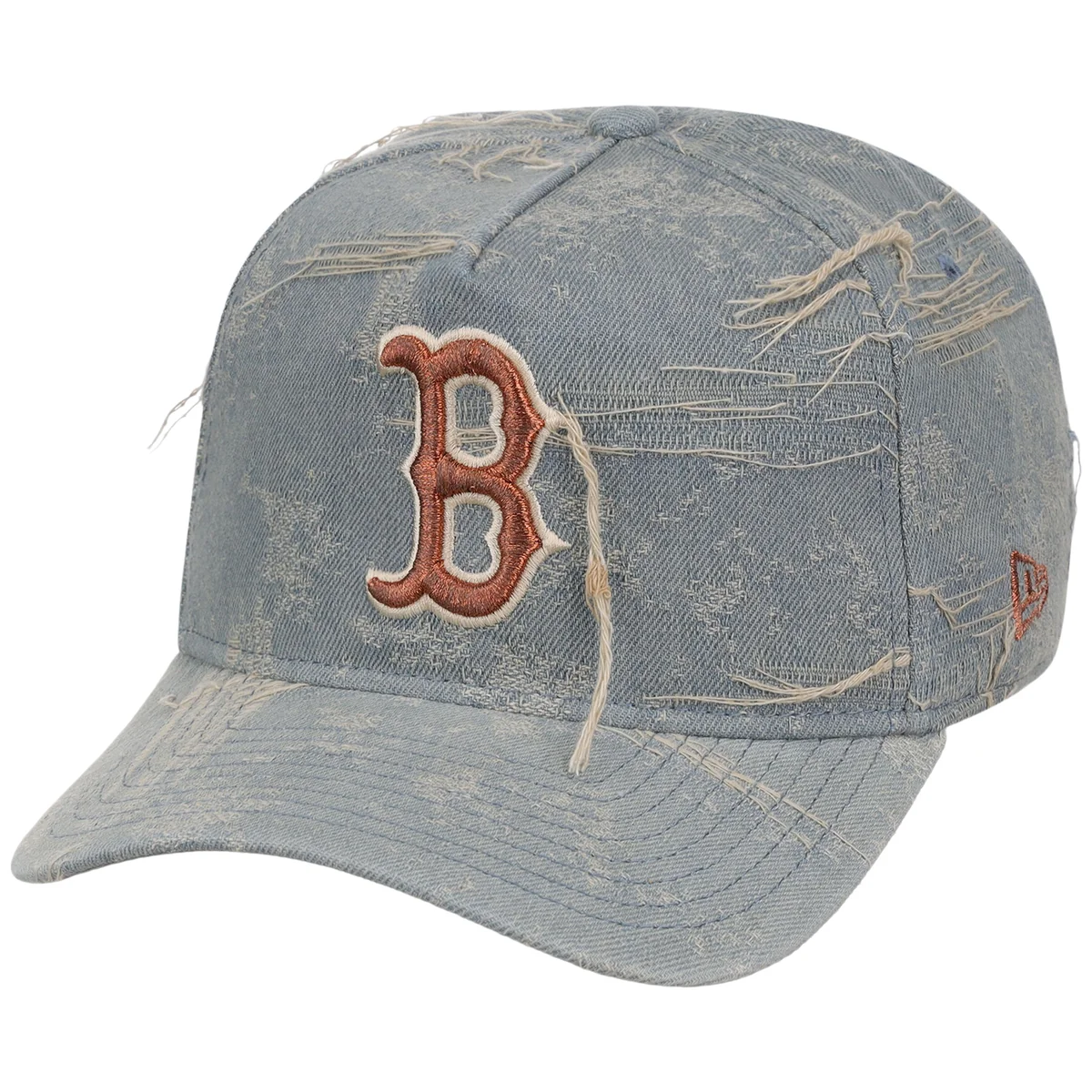 Boston Red Sox MLB Oxidized Denim New Era 9FORTY A-Frame detail view