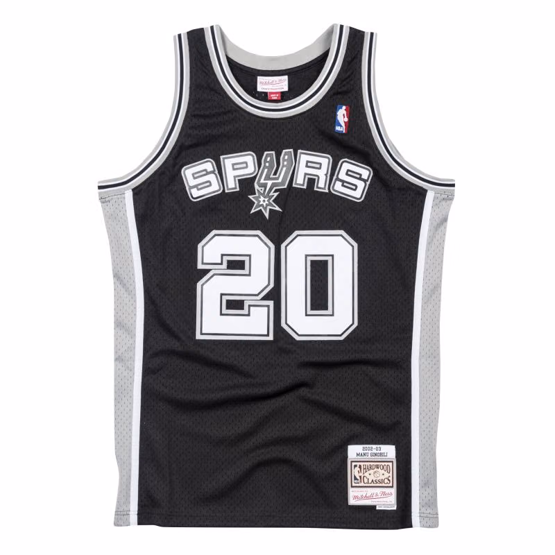 Emanuel Ginóbili #20 San Antonio Spurs 2002-03 Swingman NBA Jersey Black view 1