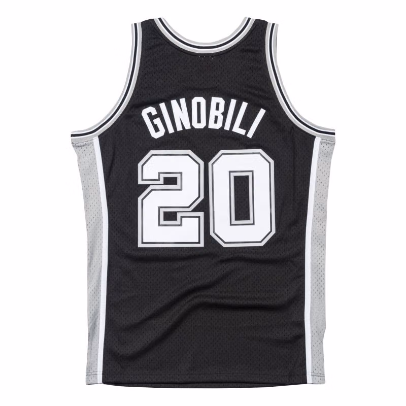 Emanuel Ginóbili #20 San Antonio Spurs 2002-03 Swingman NBA Jersey Black view 2