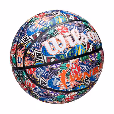 Wilson WNBA All-Over Team Logos Basketball (Size 6) view 3