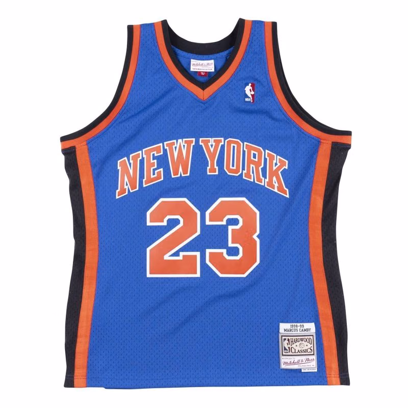 Marcus Camby #23 New York Knicks 1998-99 Swingman NBA Jersey Blue view 1