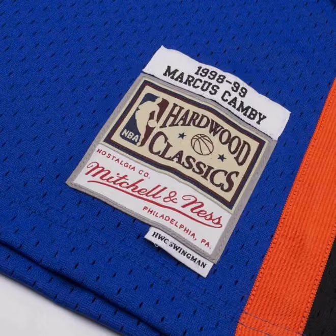 Marcus Camby #23 New York Knicks 1998-99 Swingman NBA Jersey Blue view 3