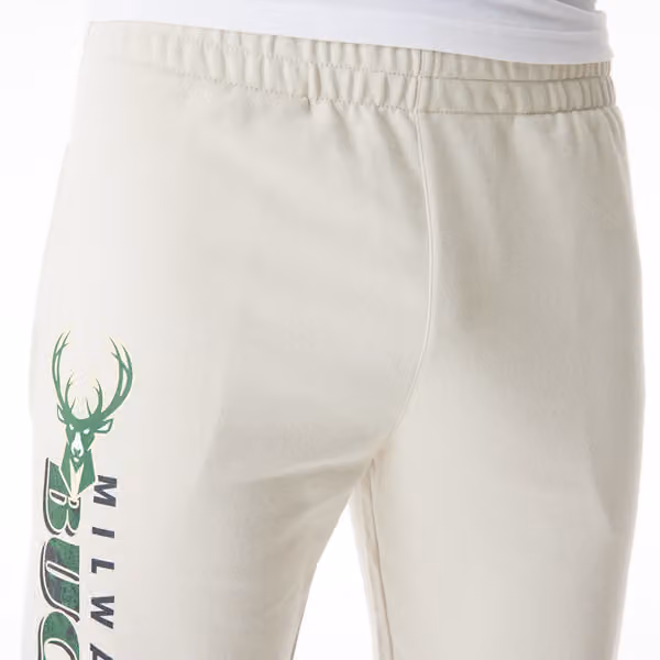 Milwaukee Bucks New Era Wordmark NBA Jogger Sweatpants Stone view 5