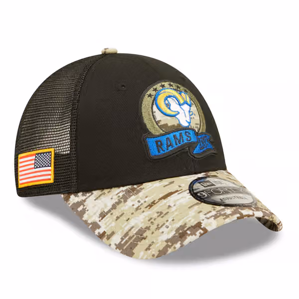 Los Angeles Rams 2022 NFL On-Field Salute to Service New Era 9FORTY Cap product photo