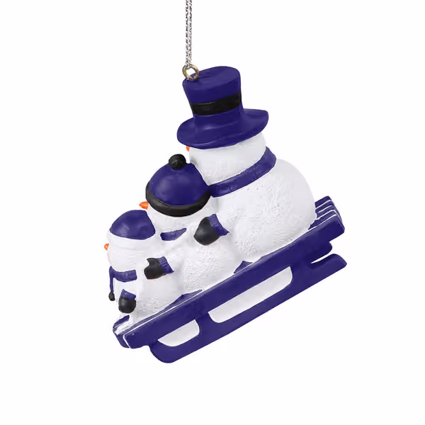 Baltimore Ravens NFL Sledding Snowmen Christmas Ornament view 3
