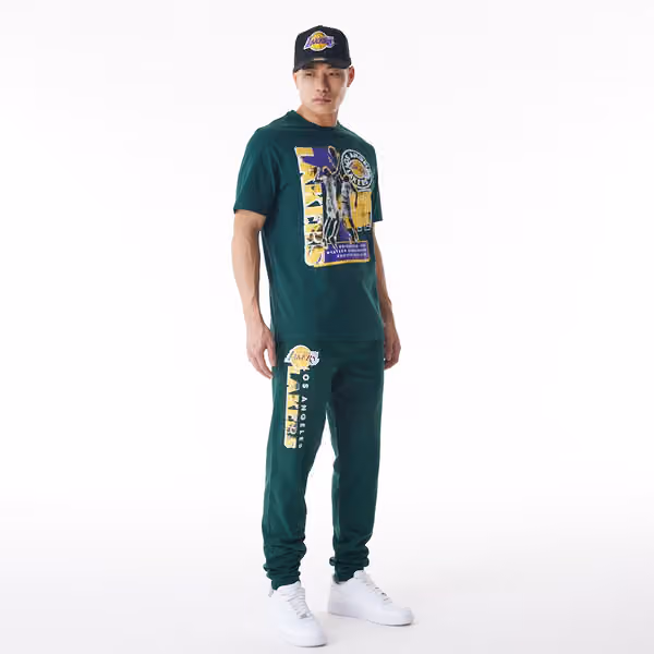 Los Angeles Lakers New Era Wordmark NBA Jogger Sweatpants Green view 3