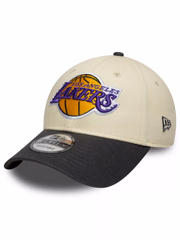 Los Angeles Lakers Color Block 9FORTY Adjustable NBA Cap Cream/Graphite product photo