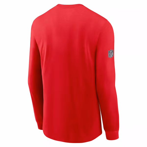 Kansas City Chiefs 2026 NFL Sideline Bold Arch Dri-Fit Long Sleeve T-Shirt Red view 2