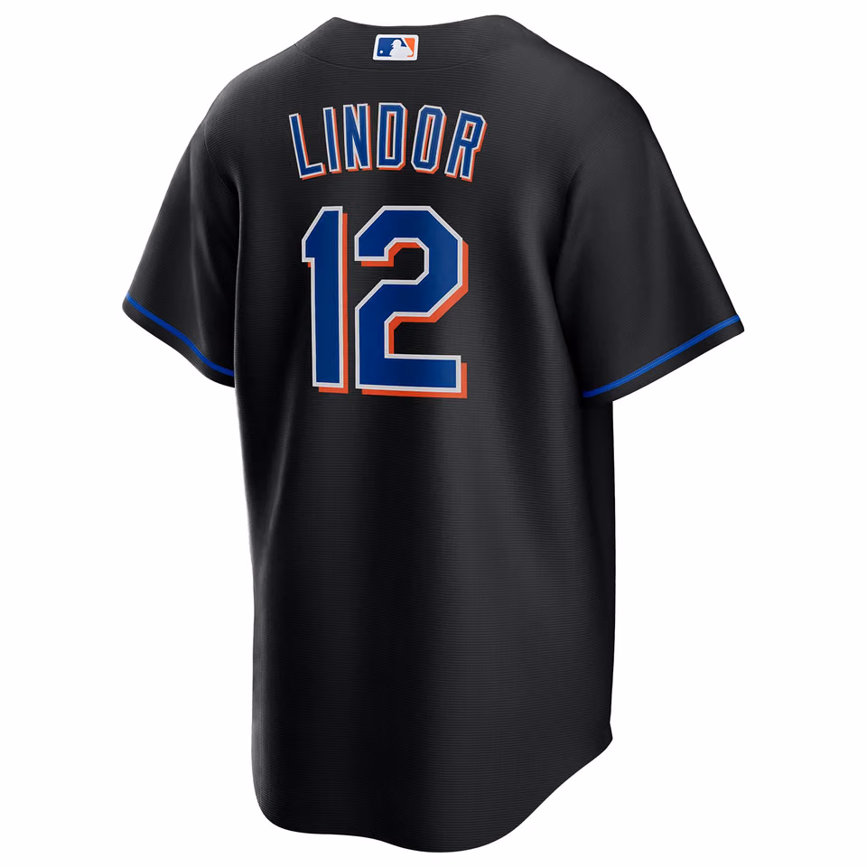 Francisco Lindor #12 New York Mets Nike MLB Jersey Black view 3