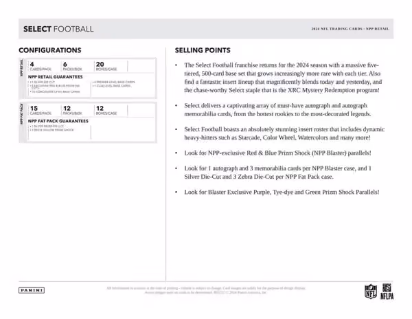 2024 Panini Select Football NFL Blaster Box view 3