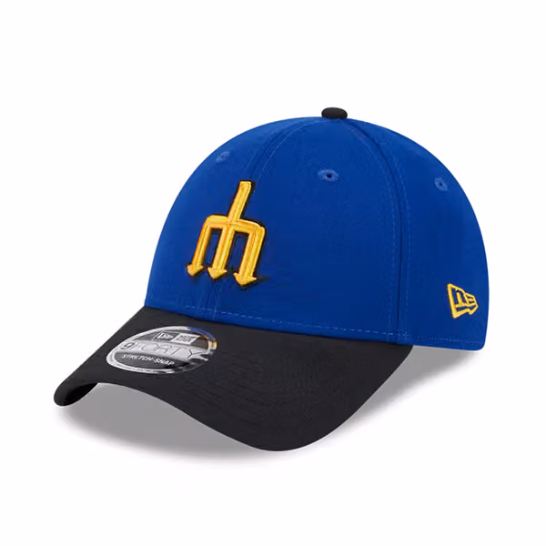 Seattle Mariners Official MLB City Connect New Era Stretch-Snap 9FORTY Cap view 1