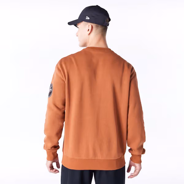Los Angeles Dodgers Tartan Infill MLB Crewneck Sweater Brown view 2
