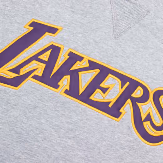 Los Angeles Lakers Pinnacle Mitchell & Ness Heavyweight Fleece NBA Hoodie Grey view 3