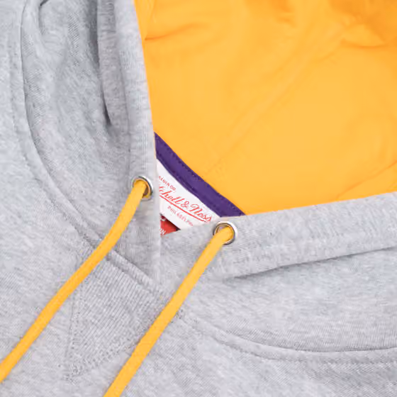 Los Angeles Lakers Pinnacle Mitchell & Ness Heavyweight Fleece NBA Hoodie Grey view 4