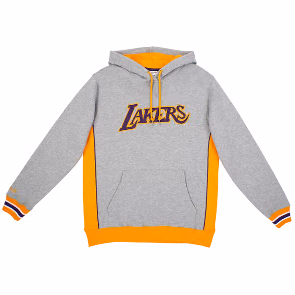 Los Angeles Lakers Pinnacle Mitchell & Ness Heavyweight Fleece NBA Hoodie Grey view 1
