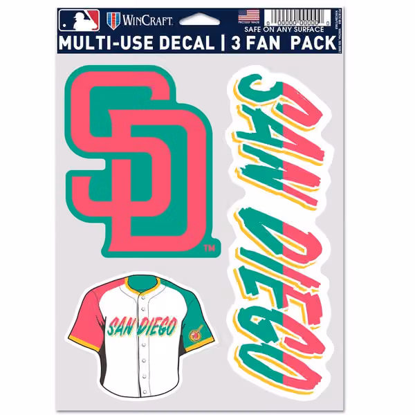 San Diego Padres City Connect Multi-Use MLB Decals Set (3 Pcs.) view 1
