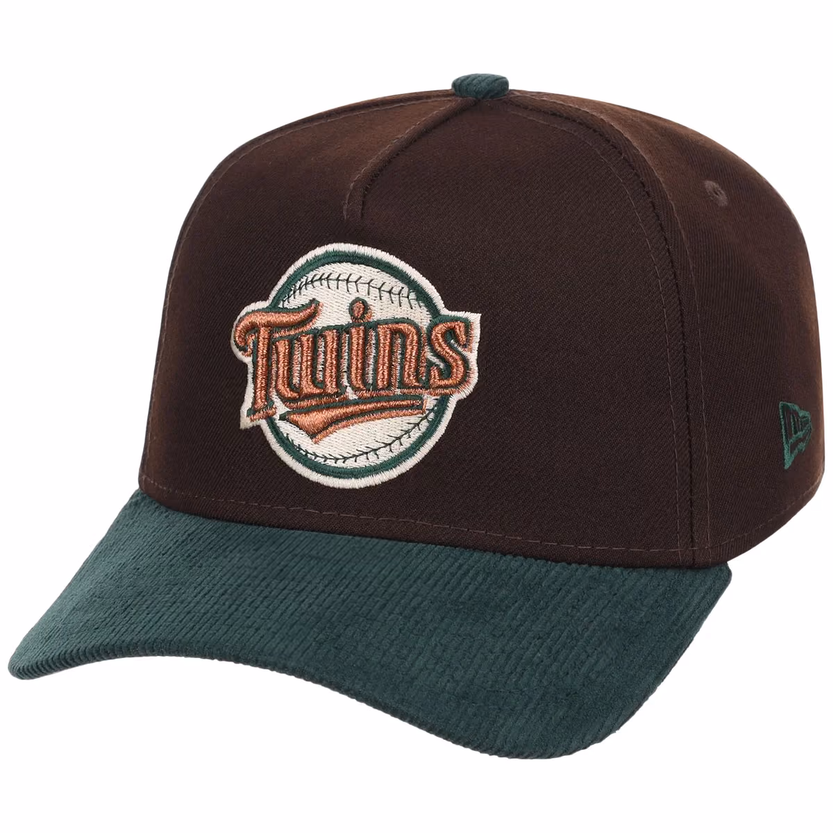 Minnesota Twins MLB Forest Ember New Era 9FORTY A-Frame detail view