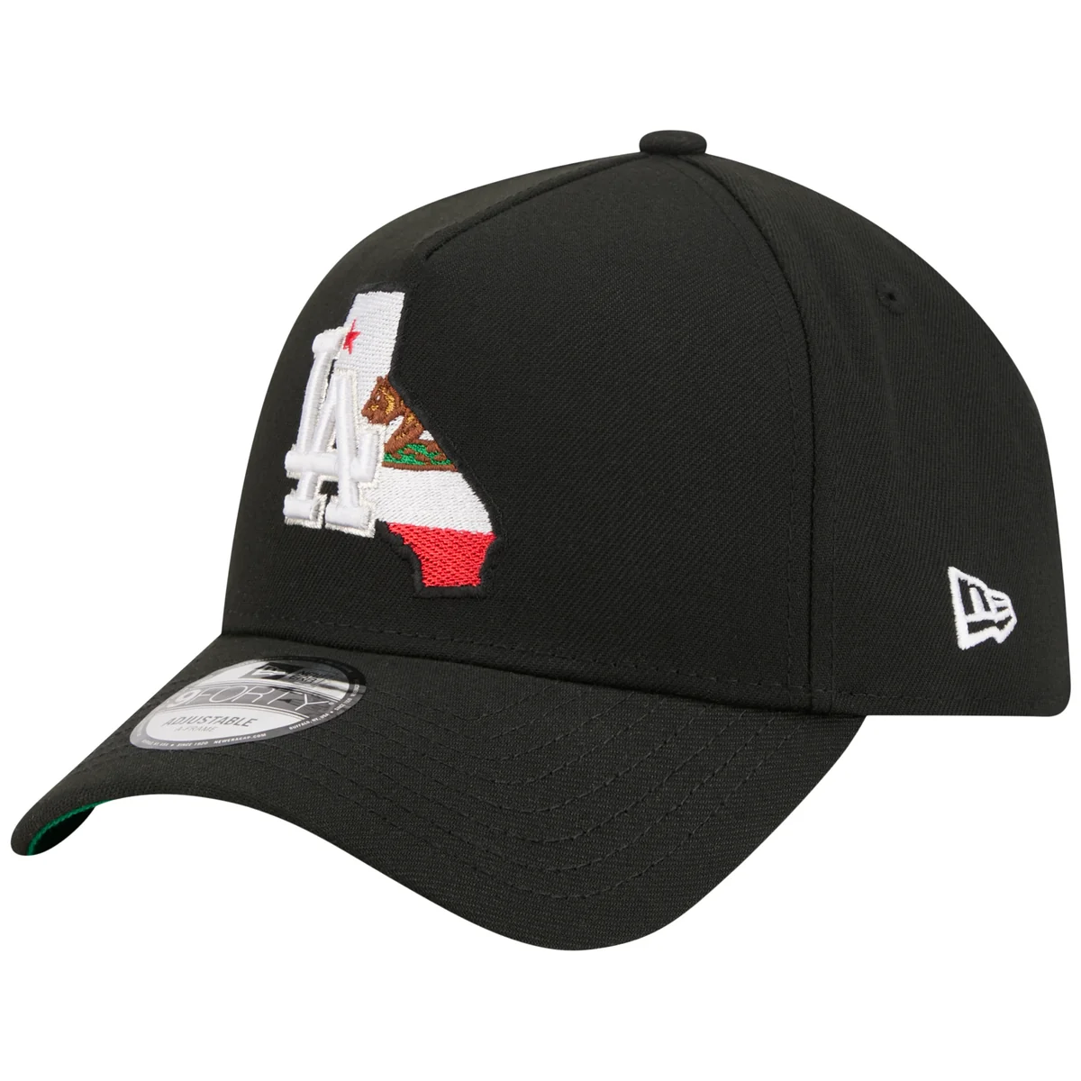Los Angeles Dodgers Los Angeles Crown the City - State Flag Fill - Black/Black New Era 9FORTY detail view