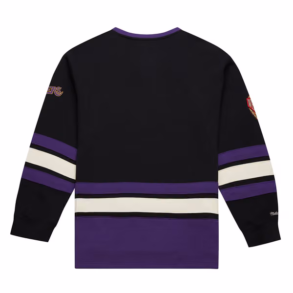 Los Angeles Lakers Mitchell & Ness Heritage NBA Lace-Up Jersey Crew view 2