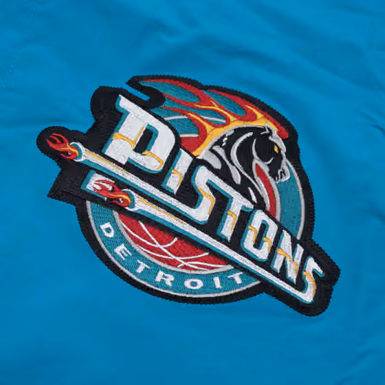 Detroit Pistons 1997-98 Authentic Warm Up NBA Jacket Teal view 3
